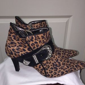 Lola Leopard Print Ankle Boots